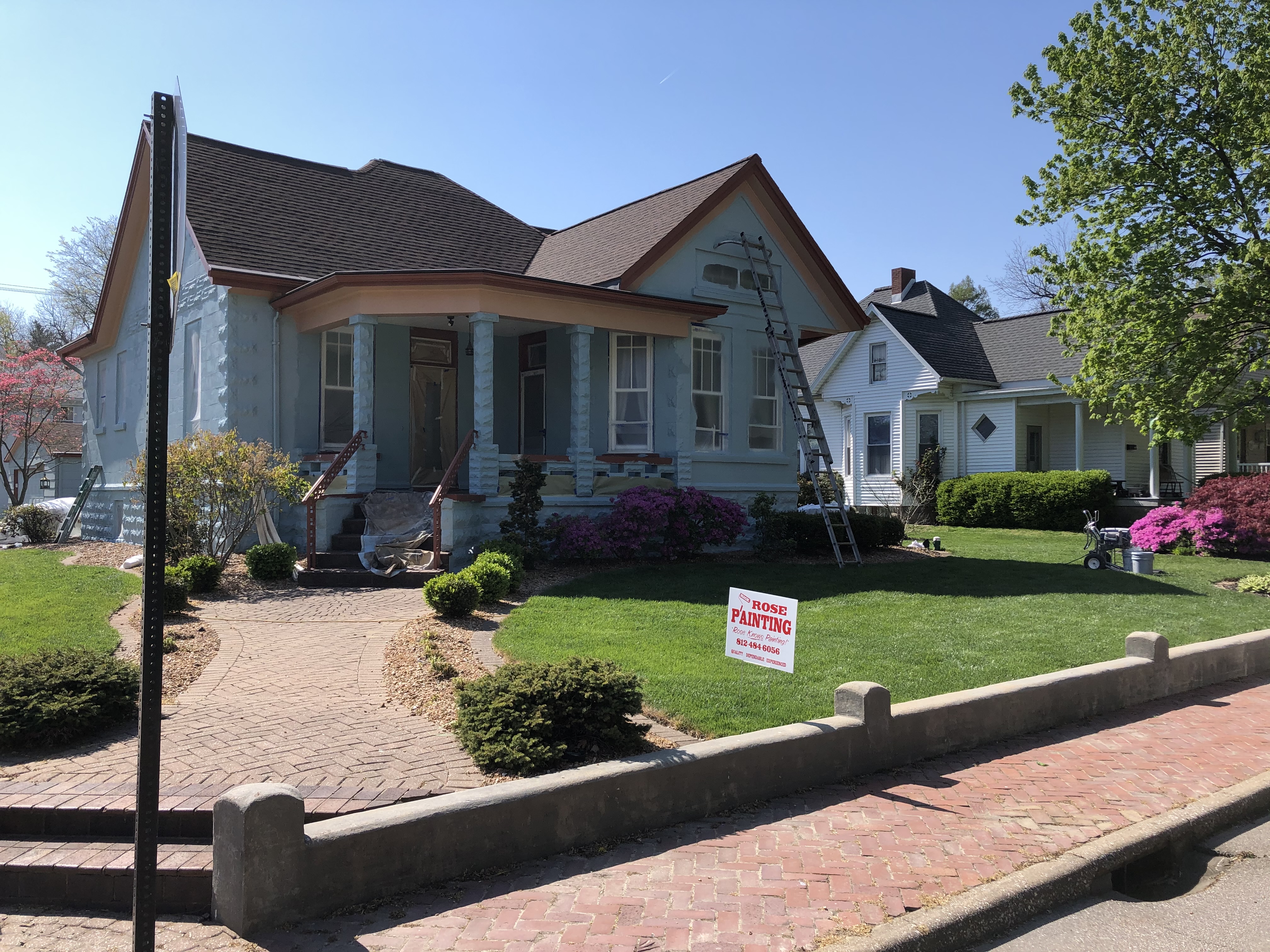 Exterior repaint in progress