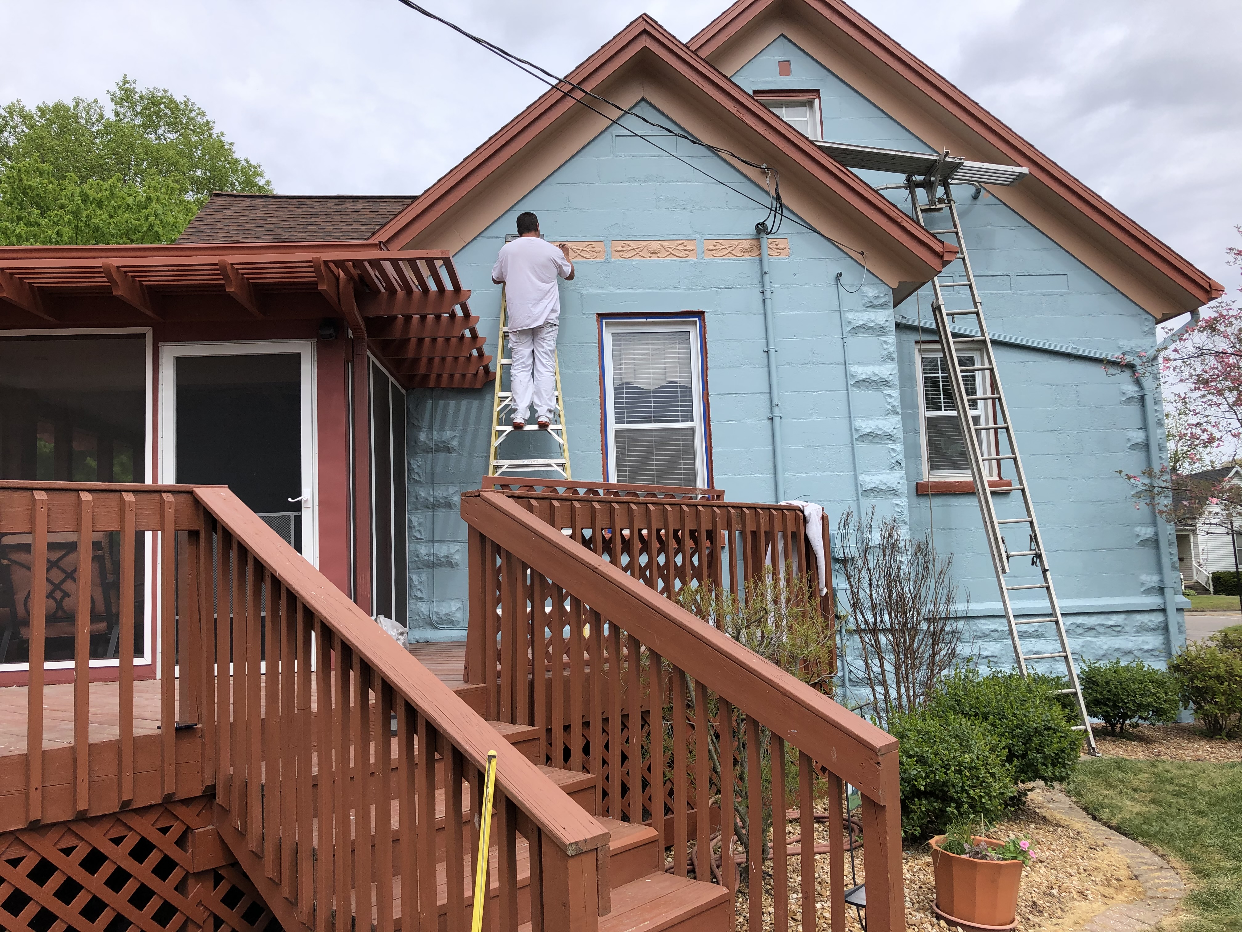 Exterior painting in progress